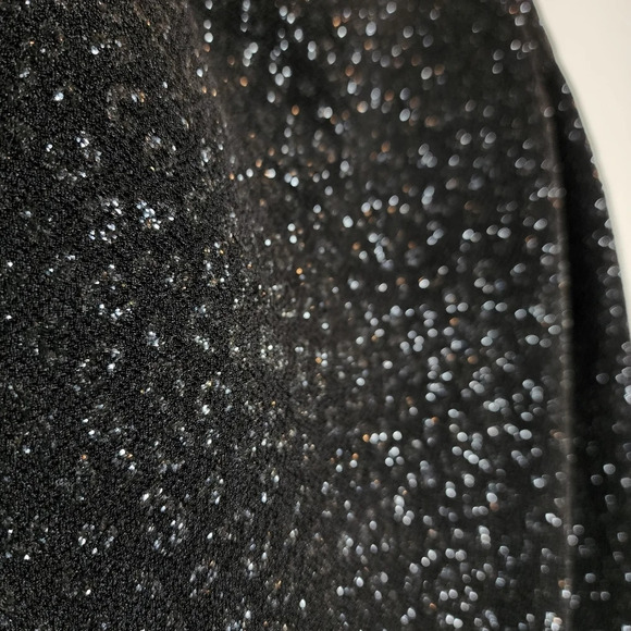 Gunne Sax black sparkle spaghetti strap low back maxi dress.  Size 9. - Picture 5 of 15